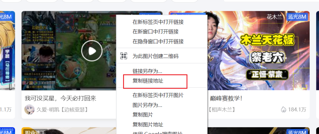 2.复制直播间页面地址进行解析操作截图